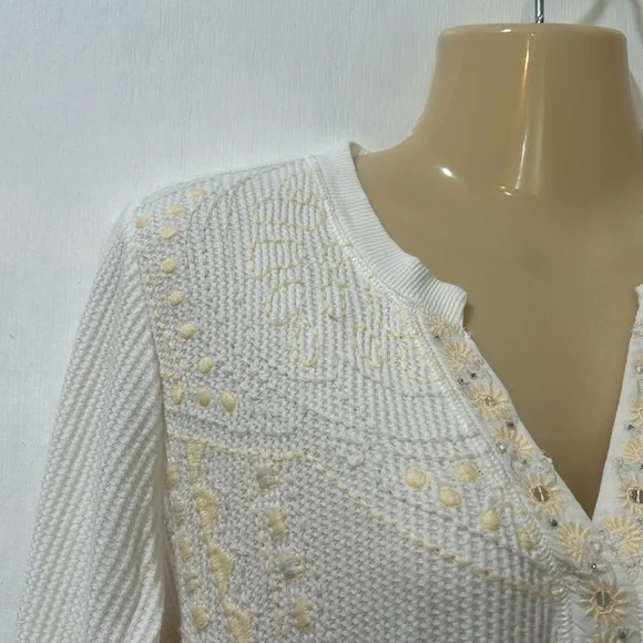 SOFT SURRENDING WOMENS PULLOVER SWEATER LONG SLEEVE CREAM SIZE SMALL - Picture 3 of 10